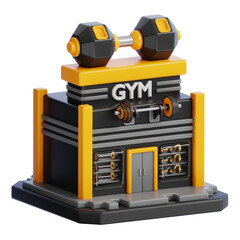 gym building 3d icon ilustration