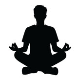 Fototapeta  - silhouette of a person meditating