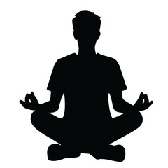 silhouette of a person meditating