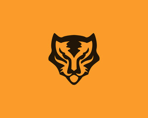 Wall Mural - Simple tiger head logo, animal vector illustration design