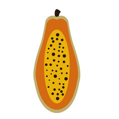 Wall Mural - Flat icon papaya isolated. Fruit icon. 