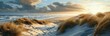 Photo-realistic Sunset Over Coastal Dunes, Generative AI