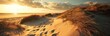 Dutch Landscape at Dusk with Coastal Dunes, Generative AI