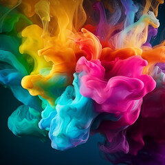Wall Mural - Rainbow Smoke Abstract Background 3d