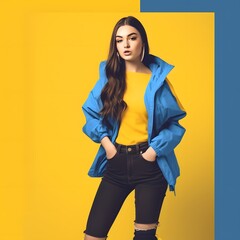 fashion clothing in winter theme for website banner, advertising and promotion
