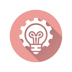 Poster - brainstorm flat icon with long shadow for graphic and web design.
