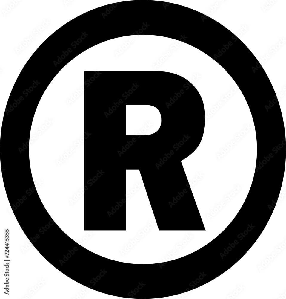 Registered Trademark icon. R Letter Icon in circle. Replaceable vector ...