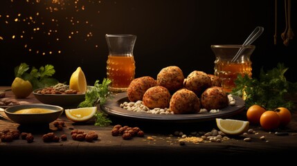 Wall Mural - keftedes, food photography, 16:9