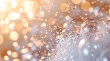 Close Shot Of Champagne Bubbles A High Detailed Background Image, Generative AI.