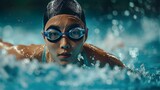 アジア人の女性水泳選手03