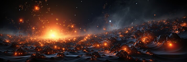 Poster - Abstract representation of a black hole, conveying its mystery and gravitational force, Generative AI