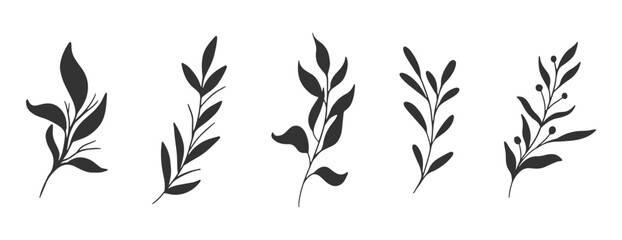 Sticker - floral leaf element