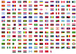 The collection of national flag icons for all countries in the world isolated on white background.