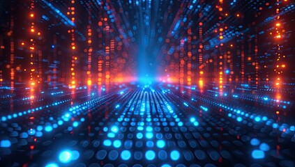 Poster - modern technology and science concept with futuristic abstract background. digital network and cyber