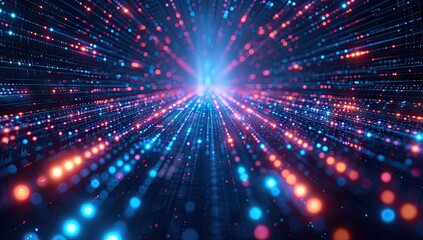 Poster - modern technology and science concept with futuristic abstract background. digital network and cyber