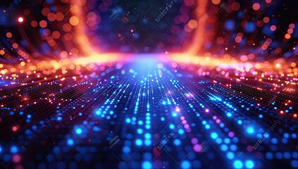 Poster - modern technology and science concept with futuristic abstract background. digital network and cyber