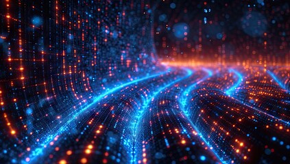 Poster - modern technology and science concept with futuristic abstract background. digital network and cyber