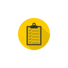 Sticker - The checklist icon. Clipboard symbol icon isolated on transparent background