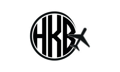 HKB three initial letter circle tour & travel agency logo design vector template. hajj Umrah agency, abstract, wordmark, business, monogram, minimalist, brand, company, flat, tourism agency, tourist