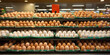 supermarket shelves full of eggs. ai generated