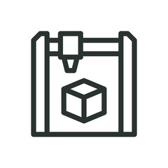 Poster - 3D printer isolated icon, prototyping vector symbol with editable stroke