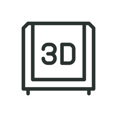 Wall Mural - 3D printing machine isolated icon, 3D printer vector symbol with editable stroke