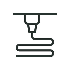 Poster - 3D printing process isolated icon, material extrusion 3D printing vector symbol with editable stroke