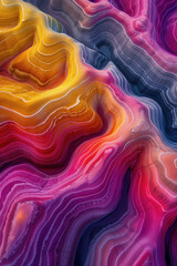 Poster - Surreal colorful landscape inspired by Zhangye Danxia mountains. Background image. Created with Generative AI technology