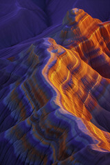 Poster - Surreal colorful landscape inspired by Zhangye Danxia mountains. Background image. Created with Generative AI technology