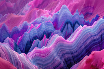 Poster - Surreal colorful landscape inspired by Zhangye Danxia mountains. Background image. Created with Generative AI technology