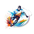 Dynamic Tennis Player in Action Illustration