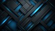 © Anzhela - Dark and neon blue geometric 3d abstract background for web design and art projects, banner