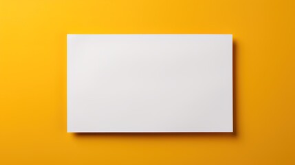 Blank white frame mockup on isolated yellow background. Blank white frame with copy space for text.