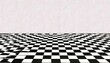retro grainy pattern with black and white checkered floor vaporwave aesthetics pastel colorschess board vintage stylesurreal vaporwave with a checkerboard floor vintage style retro background