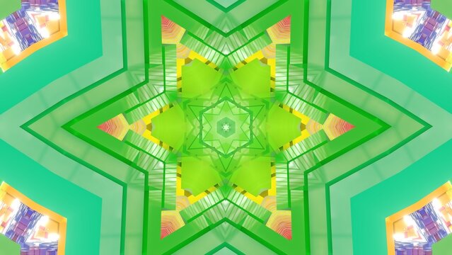 farbenfrohe symetrische Geometrie - farbige Quader, Fraktale, Perspektive, Flächen, Formen, Winkel, Körper, Symmetrie, Rendering