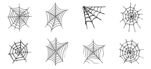 Wall Mural - Web spider cobweb icons set. Vector spider web designs.