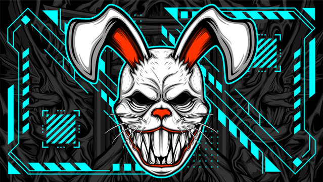 scary rabbit mask vector illustration for your print