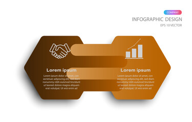 Business concept with 2 steps, options, process. Vector illustration.