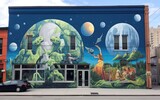 Fototapeta Uliczki - Earth Day Mural Extravaganza