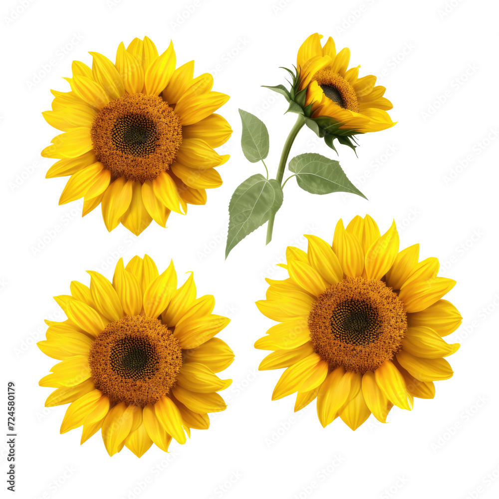 Sunflower flowers isolated on white background Photo PNG Stock Photo ...