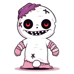 Wall Mural - Chibi ghost monster game character. Cute ghost monster cartoon.