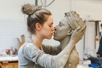 Photo of concept love to art making in clay