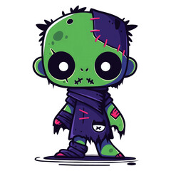 Wall Mural - Chibi zombie monster game character. Cute Zombie monster cartoon.