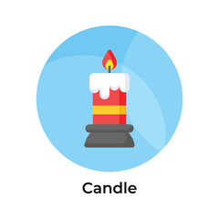 Wall Mural - Burning candle beautiful vector design in modern style, ready to use icon