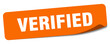 verified sticker. verified label