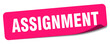 © BHM - assignment sticker. assignment label