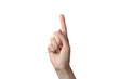 © Atlas - PNG,hand showing one fingers, isolated on white background