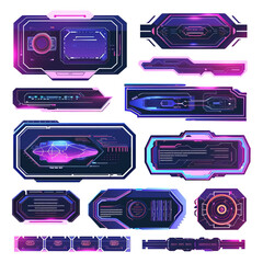 Leinwandbilder - Digital information bar labels, modern description banner. Callout bar titles set