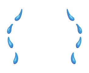 Wall Mural - Cartoon tear drops icon. Sorrow cry streams, tear blob. Crying fluid, falling blue water drops. Isolated for sorrowful character weeping expression. Wet grief droplets