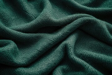 Sticker - Close up of dark green cashmere fabric with folds